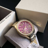 Michael Kors Wren Purple Dial Gold Steel Strap Watch for Women - MK6290