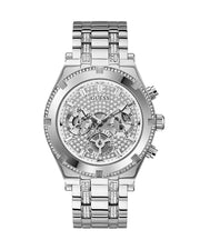 Guess Continental Silver Dial Silver Steel Strap Watch for Men - GW0261G1