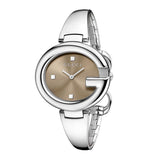 Gucci Guccissima Brown Dial Silver Steel Strap Watch For Women - YA134302