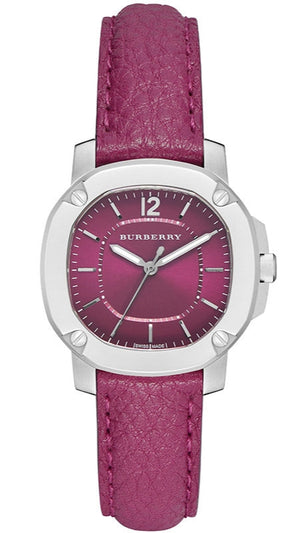 Burberry The Britain Pink Dial Pink Leather Strap Watch for Women - BBY1715