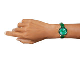 Swarovski Octea Nova Crystals Green Dial Green Leather Strap Watch for Women - 5650005