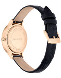 Swarovski Octea Nova Black Dial Black Leather Strap Watch for Women - 5650033