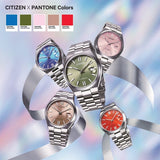 Citizen x Pantone Automatic Warm Sand Dial Silver Steel Strap Watch For Men - NJ0158-89Y