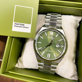 Citizen x Pantone Automatic Peaceful Green Dial Silver Steel Strap Watch For Men - NJ0158-89Z