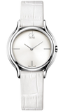 Calvin Klein Skirt White Dial White Leather Strap Watch for Women - K2U231K6