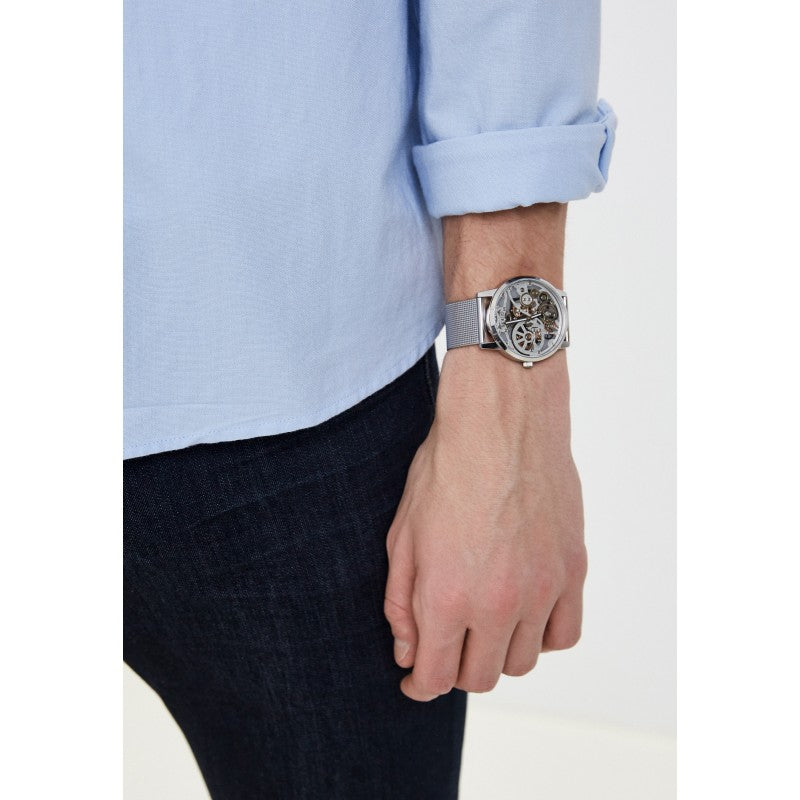 Orologio Guess Gadget Uomo GW0538G1 – Cronografo Analogico Argento Con Bracciale