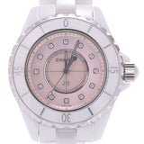 Chanel J12 Quartz Diamonds Pink Dial White Steel Strap Watch for Women - J12 H5513