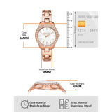 Michael Kors Lilane Three Hand Mother of Pearl White Dial Rose Gold Steel Strap Watch For Women - MK4557