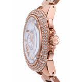 Michael Kors Camille Chronograph White Dial Rose Gold Steel Strap Watch For Women - MK6995