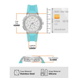 Michael Kors Sidney Multifunction Analog White Dial Turquoise Silicone Strap Watch For Women - MK7246