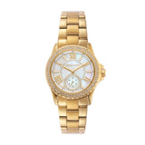 Michael Kors Everest Three-Hand Mother of Pearl White Dial Gold Steel Strap Watch For Women - MK7363