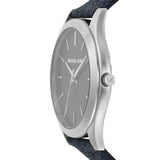 Michael Kors Slim Runway Analog Blue Dial Blue Leather Strap Watch For Men - MK8907