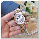 Michael Kors Bradshaw Chronograph Silver Dial Two Tone Steel Strap Watch For Women - MK5912