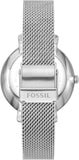 Fossil Jacqueline Three Hand Pink Dial Silver Mesh Strap Watch for Women - ES5089