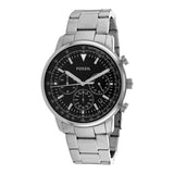 Fossil Goodwin Chronograph Black Dial Silver Steel Strap Watch for Men - FS5412