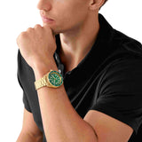 Michael Kors Maritime Analog Green Dial Gold Steel Strap Watch for Men - MK9162