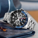 Tag Heuer Carrera Chronograph Blue Dial Silver Steel Strap Watch for Men - CBG2A1Z.BA0658