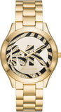 Michael Kors Runway Gold Dial Gold Steel Strap Watch For Women - MK4561