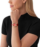 Michael Kors Camille Three-Hand Red Dial Red Leather Strap Watch for Women - MK4750