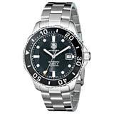 Tag Heuer Aquaracer Automatic Caliber 5 Black Dial Silver Steel Strap Watch for Men - WAN2110.BA0822