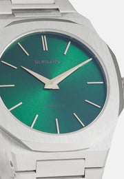D1 Milano Ultra Thin Green Dial Silver Steel Strap Watch for Men - D1-UTBJ37