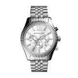 Michael Kors Lexington Silver Dial Silver Steel Strap Watch for Men - MK8405
