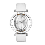 Michael Kors Averi Silver Dial White Leather Strap Watch for Women - MK2524