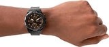 Fossil Bronson Chronograph Black Dial Black Steel Strap Watch for Men - FS5851