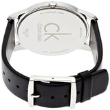 Calvin Klein Minimal Grey Dial Black Leather Strap Watch for Men - K3M221C4