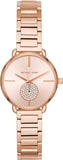 Michael Kors Portia Analog Quartz Rose Gold Dial Rose Gold Steel Strap Watch For Women - MK3839