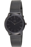 Calvin Klein Minimalist Black Dial Silver Mesh Bracelet Watch for Men - K3M2112X