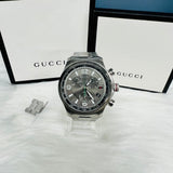 Gucci G Timeless Chronograph Grey Dial Silver Steel Strap Watch For Men -  YA126238