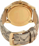 Michael Kors Runway Three Hand Quartz Gold Dial Brown Leather Strap Watch For Women - MK6999