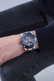 Guess Navigator Chronograph Blue Dial Blue Rubber Strap Watch for Men - GW0264G4