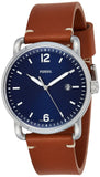 Fossil Commuter Blue Dial Blue Leather Strap Watch for Men - FS5325