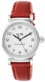 Coach Madison White Dial Red Leather Strap Watch for Women - 14502407