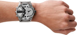 Diesel Mr. Daddy Chronograph Silver Dial Silver Steel Strap Watch For Men - DZ7421