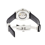 Calvin Klein Infinity Silver Dial Black Leather Strap Watch for Men - K5S341C6