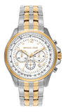 Michael Kors Pilot Multifunction Chronograph White Dial Two Tone Steel Strap Watch for Men - MK9126