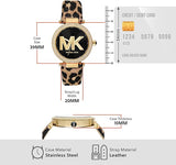 Michael Kors Parker Black Dial Cheetah Print Leather Strap Watch For Women - MK4723