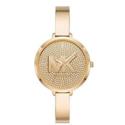 Michael Kors Parker Crystals Gold Dial Gold Steel Strap Watch For Women - MK4469