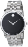 Movado Museum Classic Black Dial Silver Steel Strap Watch For Men - 606504