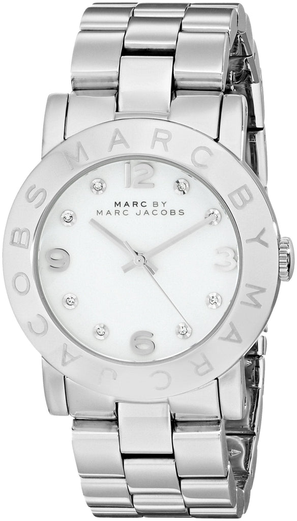 Marc Jacobs Amy White Dial Silver Steel Strap Watch for Women