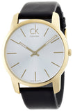 Calvin Klein City Silver Dial Black Leather Strap Watch for Men - K2G21520