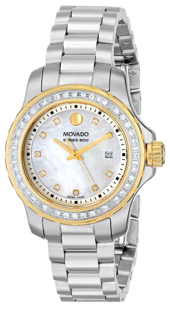 Movado Series 800 29mm Diamonds Mother of Pearl Dial Silver  display picture 2