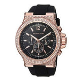 Michael Kors Dylan Chronograph Black Dial Black Rubber Strap Watch For Women - MK8557