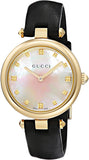 Gucci Diamantissima Quartz Mother of Pearl Dial Black Leather Strap Watch for Women - YA141404