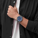 Fossil Brox Multifunction Blue Dial Grey Steel Strap Watch for Men - BQ2798