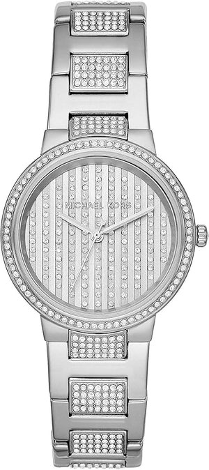 Michael Kors Gabbi Quartz Crystals Silver Dial Silver Steel Strap Watch For Women - MK3984