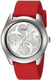 Guess G-Twist Silver Dial Red Rubber Strap Watch for Women - W0911L9